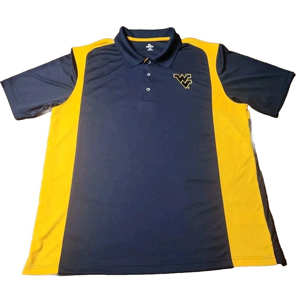 Knights Apparel Polo Shirt Mens XL Navy Blue West Virginia WVU Mountaineers NCAA